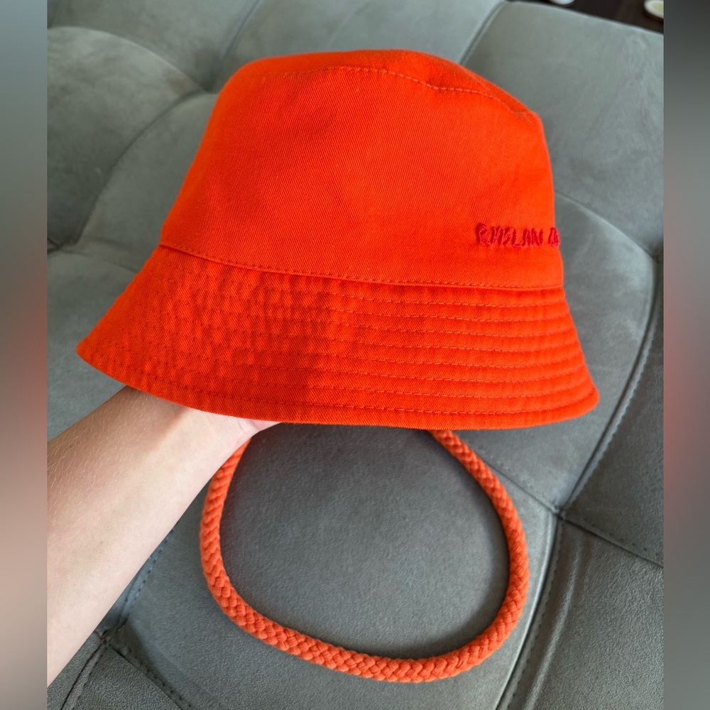 RUSLAN BAGINSKIY Embroidered Orange Cotton Bucket Hat Size Large New without tag - Picture 13 of 14